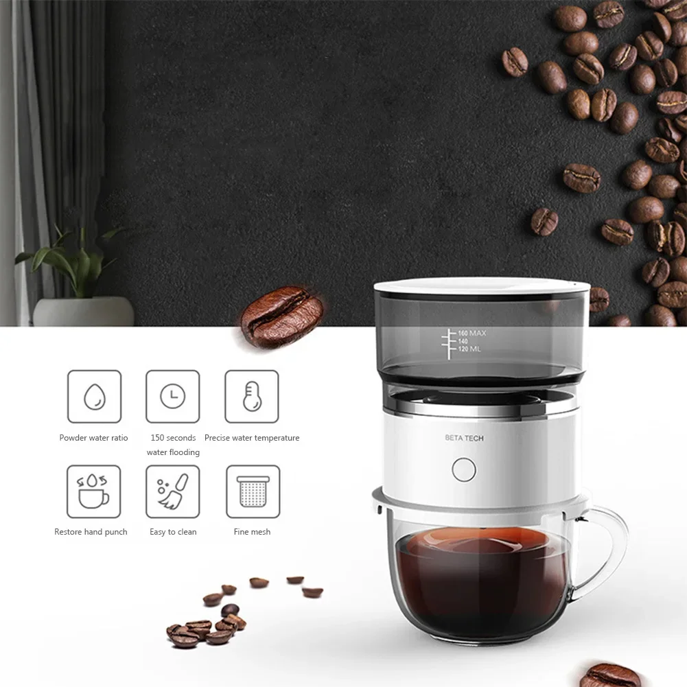 Mini Portable Drip Coffee Pot Smart Automatic Hand Brewing Coffee Machine Outdoor Extraction Coffee Brewer Grinder