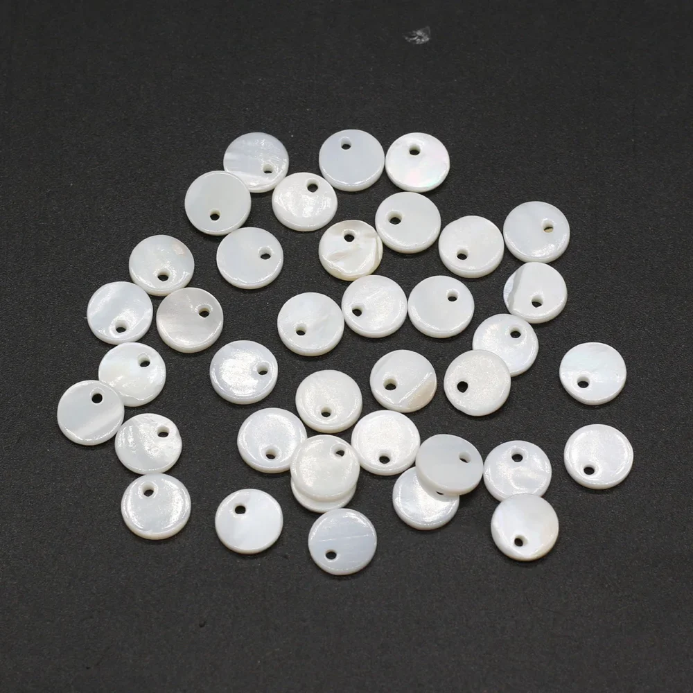 Mother of pearl shell Natural Freshwater Circular White Pendant Beads   for DIY Elegant Necklace Bracelet Jewelry Making