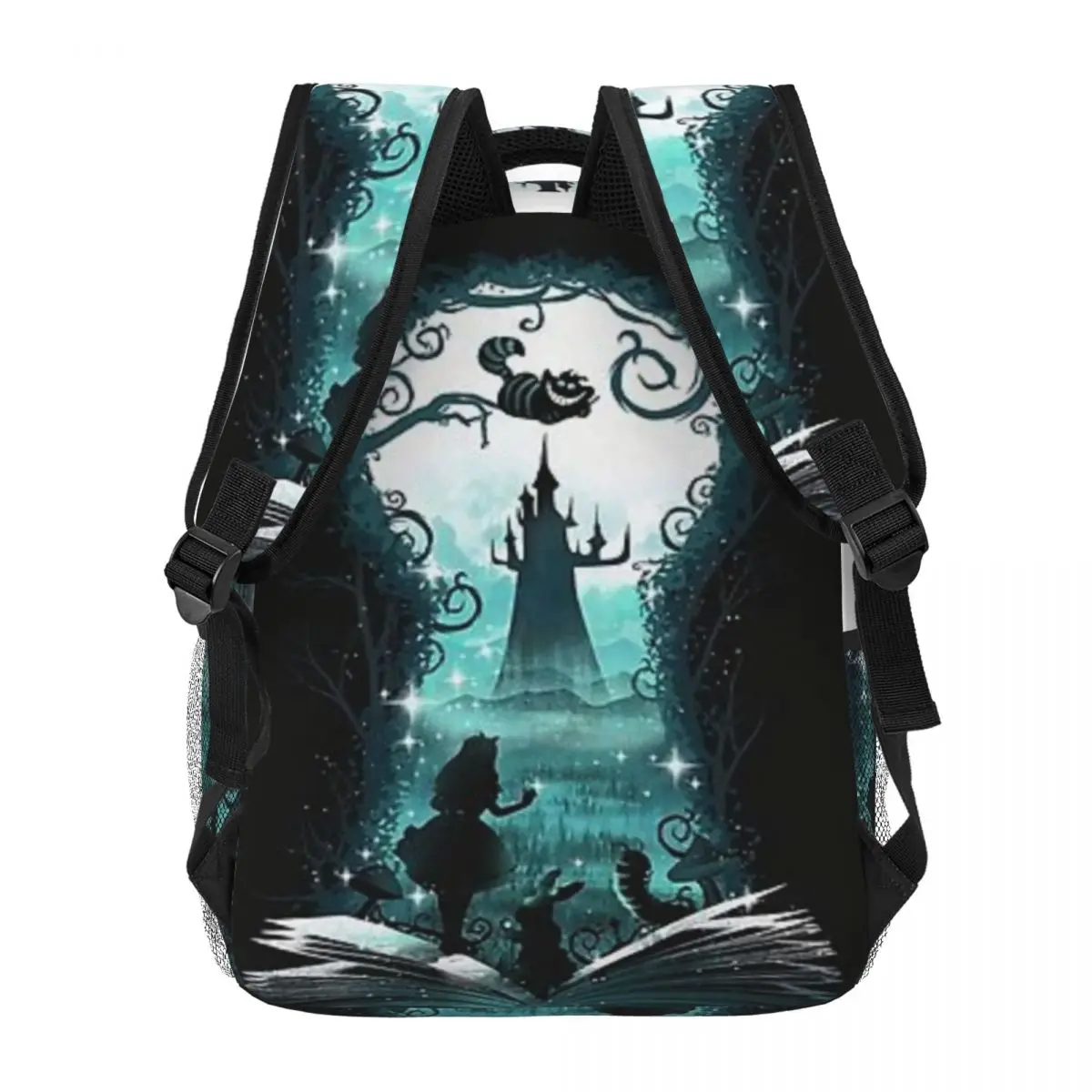 Alice On Wonderland Alice On Wonderlandd กระเป๋าเป้สะพายหลังวัยรุ่น Bookbag นักเรียนโรงเรียนกระเป๋าเดินทาง Rucksack กระเป๋าสะพาย