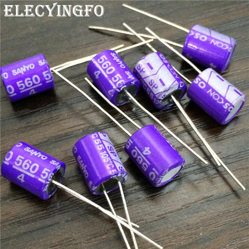 10Pcs/100Pcs 560uF 4V SANYO OS-CON SP 8x11mm Ultra Low ESR 4V560uF 4SP560M TOP Grade Solid Capacitor