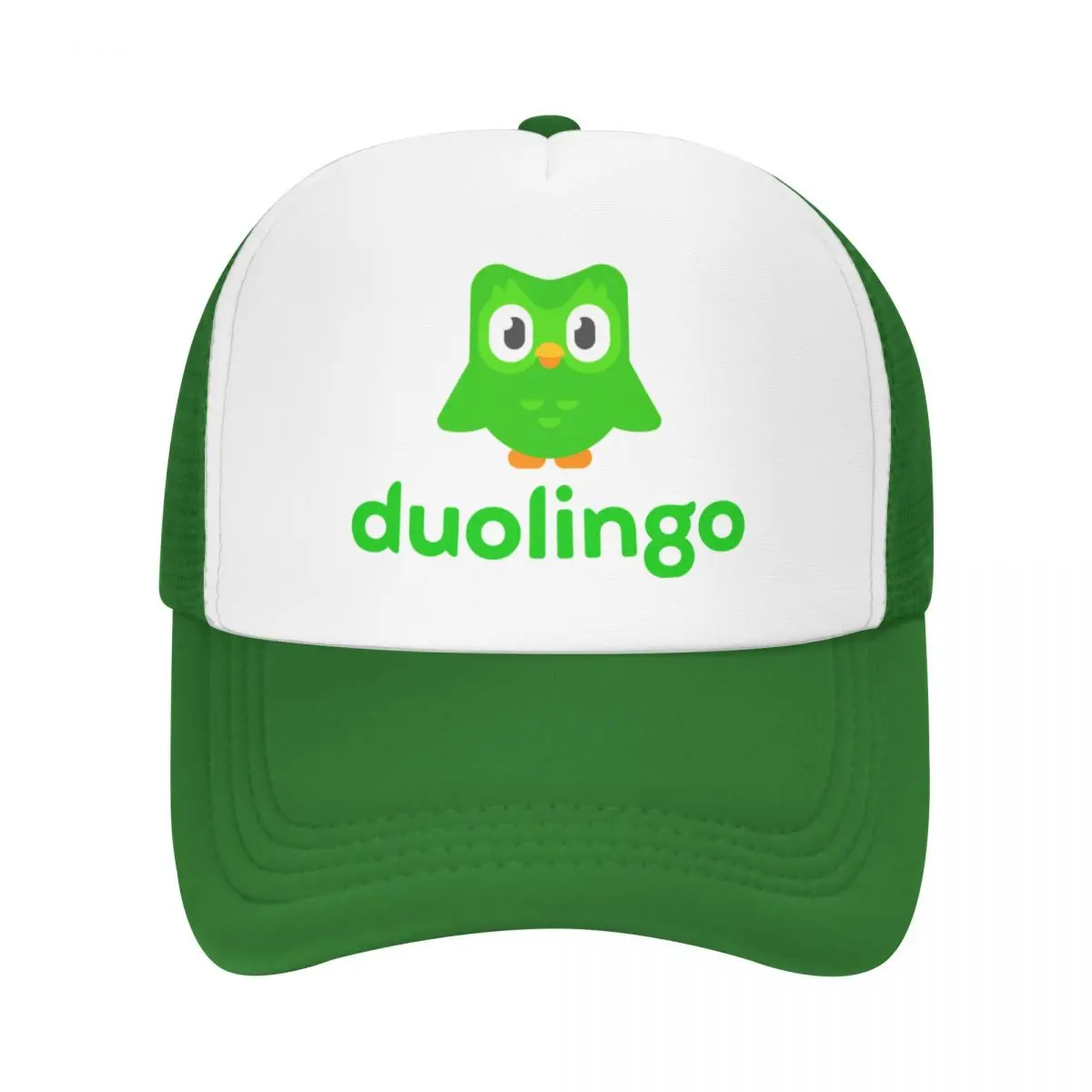 Duolingo Logo Mesh Baseball Cap Unisex Fashion Trucker Hat Dad Hat Adjustable Polyester Fishing Hat Summer Trucker Hats