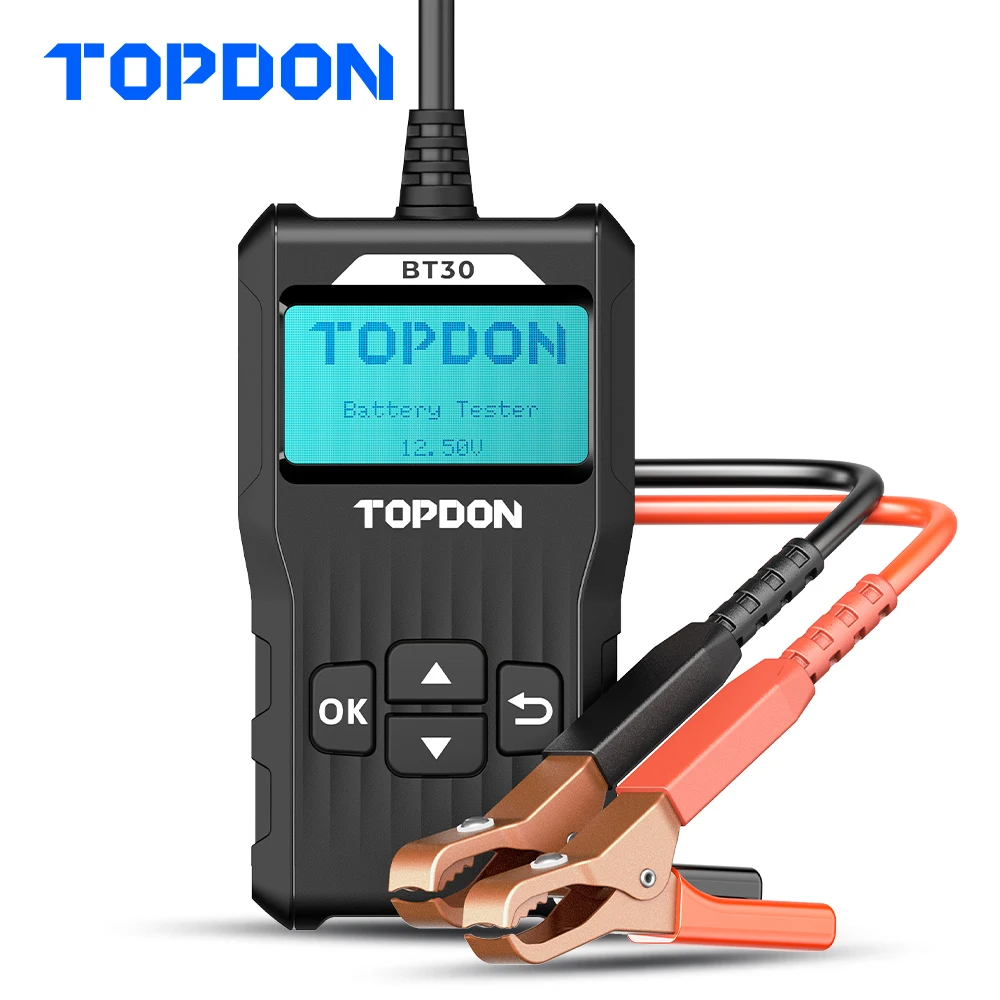 

TOPDON BT30 12V Car Battery Tester Digital Automotive Diagnostic Analyzer Vehicle Cranking Charging Scanner Tool One For All