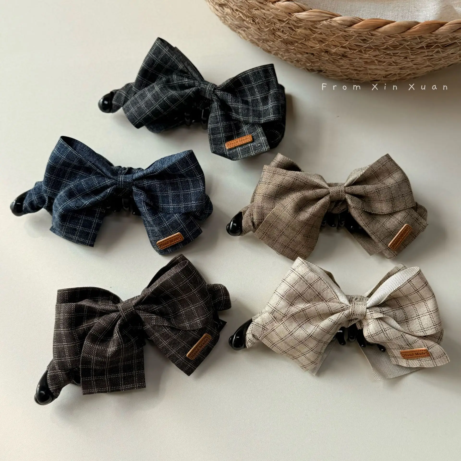 Fabric Bow Banana Clip for Women, Large Size, High-End Feel, Half-Up Hair Claw Clip, Full Back Hair Clip, Twist Vertical Clip