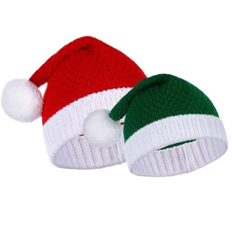 2024 New Christmas Knitted Hat Santa Claus Elf Hat Adult Men and Women Winter Knitted Hat for European and American Parties