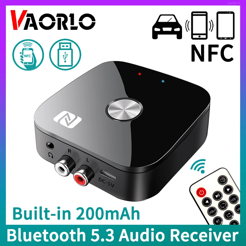 T68 Bluetooth 5.3 Audio Receiver NFC 3.5mm AUX RCA Stereo Wireless Adapter USB U-Disk HIFI Lossless Music For Car Kit Speaker