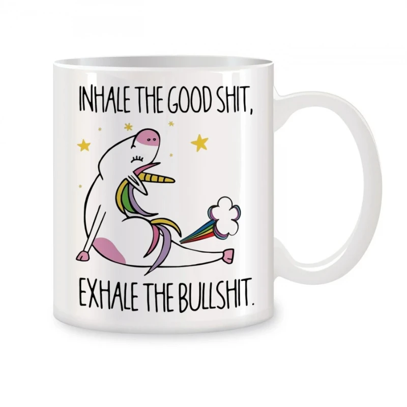 Tasse cadeau licorne pour femme, inspire des bonnes choses, dissipe l'énergie négative, cadeau d'anniversaire de yoga, tasse à thé