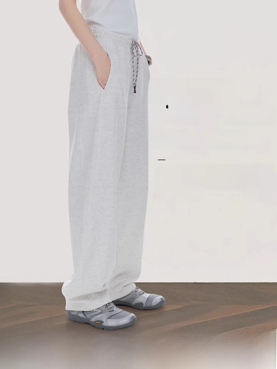 

Cloud Life Double Layer Milk Skin Pants Tee Dimensional Wide Leg Casual Pants Women's Spring 2026 Silhouette Loose Fit