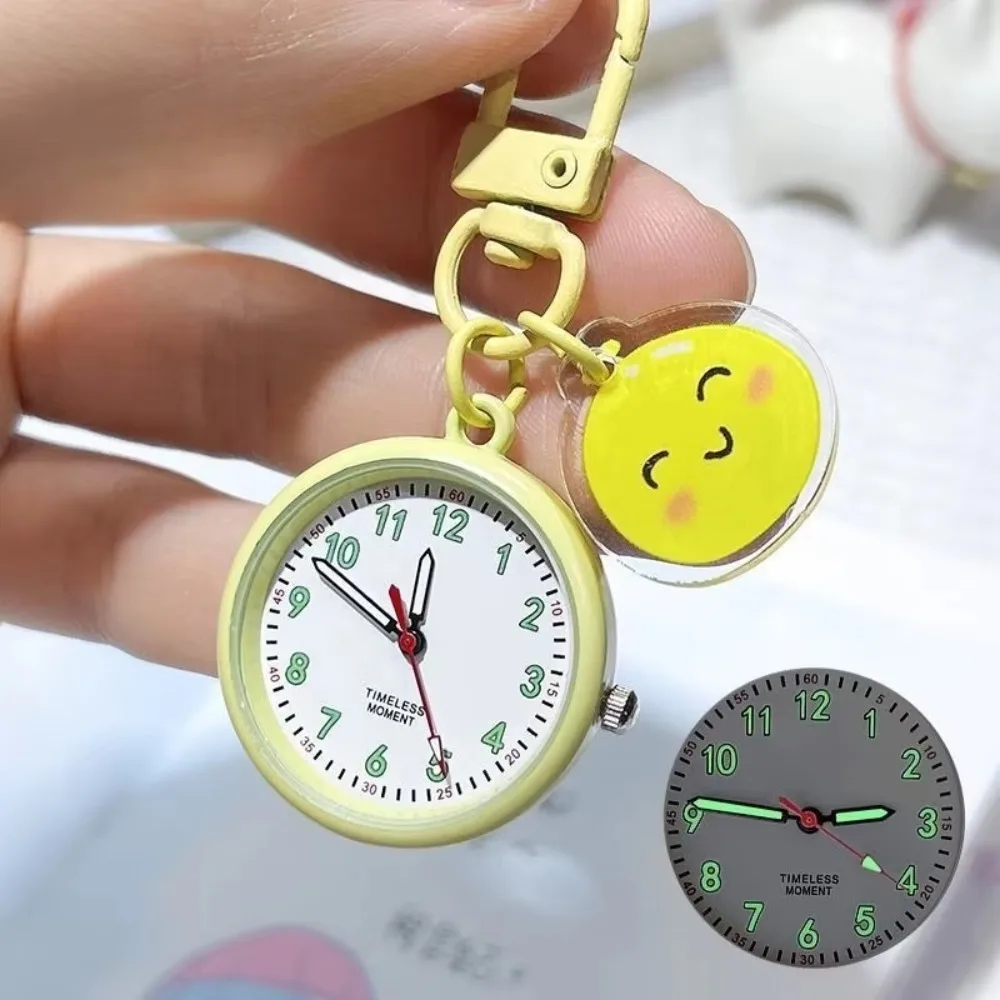 Portable Pocket Watch Key Chain Mini Easy Reading Time-Telling Wall Clock Decoration Silent Schoolbag Charm