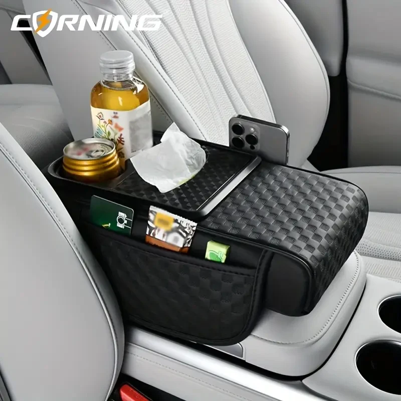 Auto Armlehne Verlängerung Kissen Multifunktionale 7,5 CM Verdicken Höhe Mittelkonsole Box Kissen Ellenbogen Unterstützung Pad Auto Organizer – Detail 7
