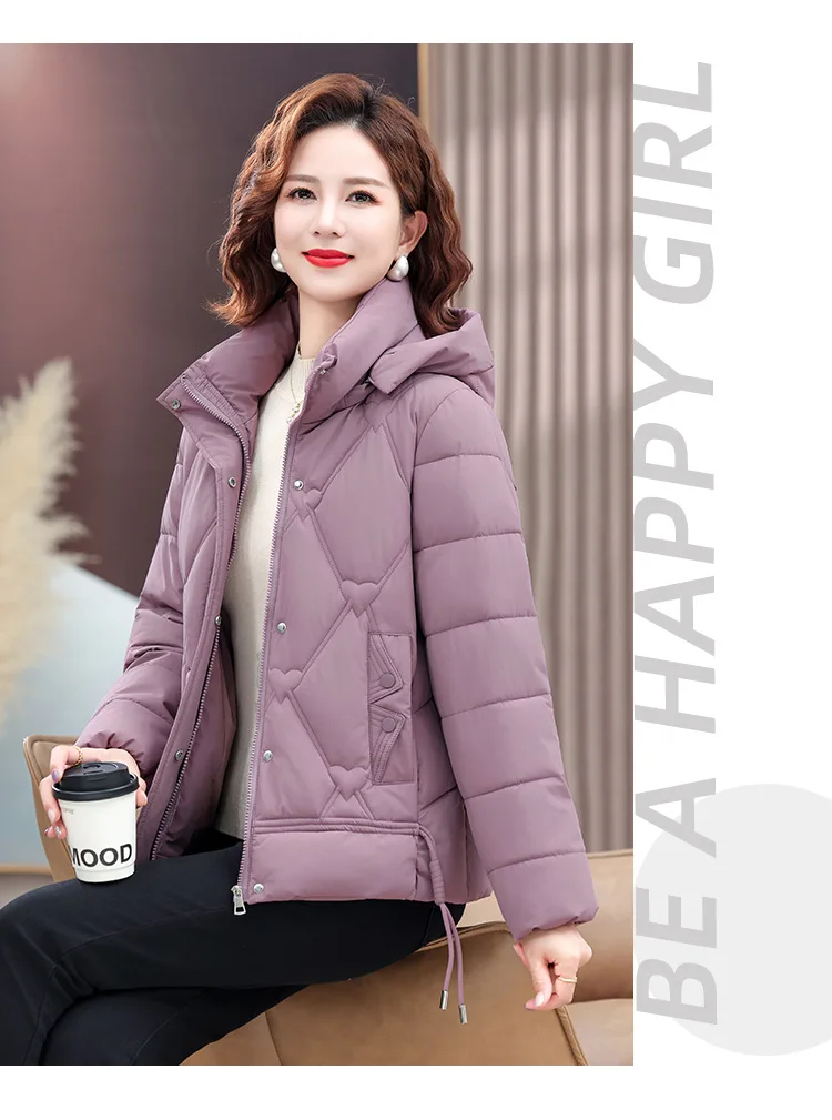 Winter Warm Thick Hooded Puffer Coat for Women L-4XL Windproof Russian Cold Weather Snow Jacket Middle Aged Mom Outerwear Cozy