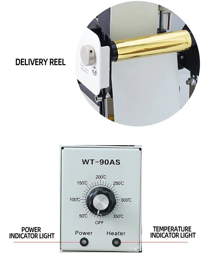Máquina de grabado de código convexo de tarjeta de PVC, impresora de grabado a presión en caliente, 60x90mm, WT-90A, 110V/220V
