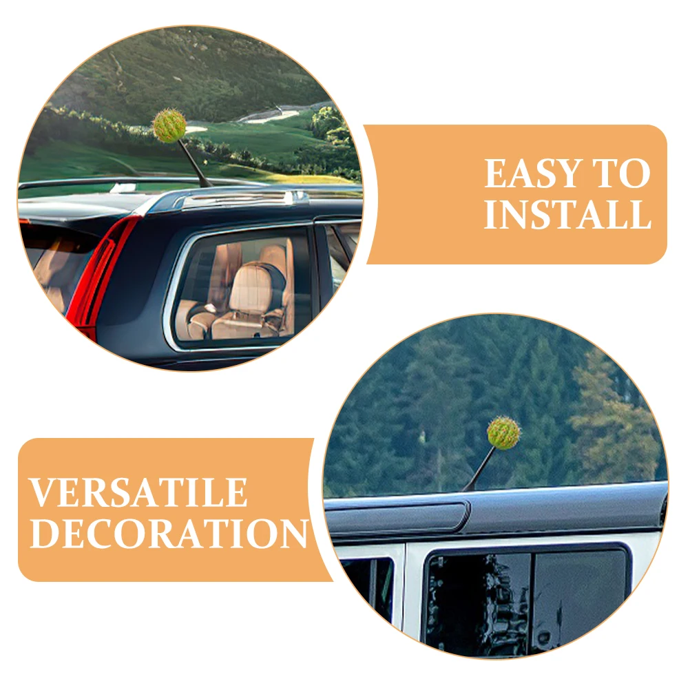 

2pcs Car Roof Decor Faux Cactus Mini Artificial Galpada Antenna Topper Foam Durable Vibrant Unpotted Succulents Car Accessories