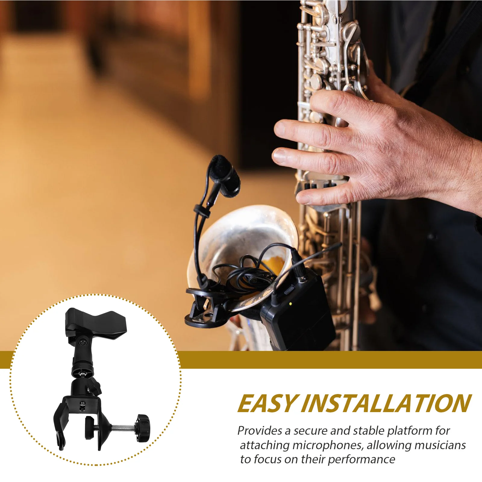 

Strong Clamp Microphone Clip Plastic Small Holder for St Universal Saxophone Mic Mount Bracket Secure Grip Easy Installation