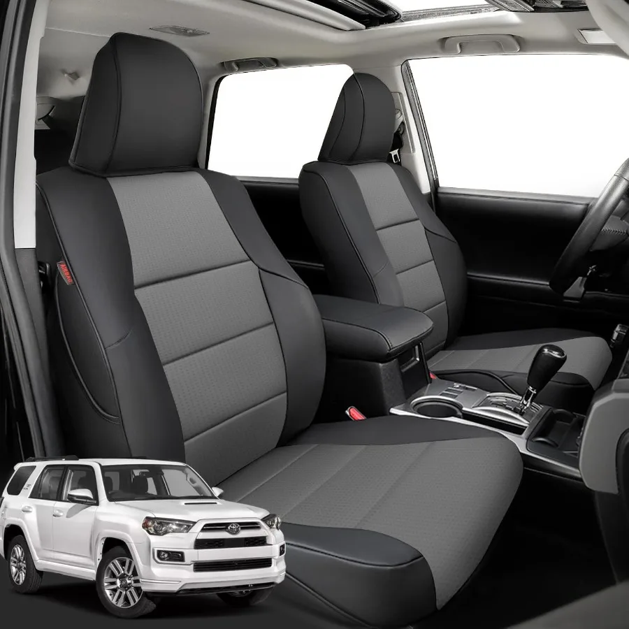 

4Runner Waterproof Leather Seat Covers Custom Fit for 2010-2024 4Runner Seat Covers 5Seater Full Coverage Airbag Compatible Sea