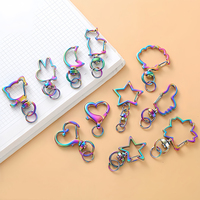 5Pcs Star Heart Snap Hook Trigger Clips Buckles Lobster Clasps Clips Key Ring for DIY Keychain Lanyard Jewelry Making Accessory