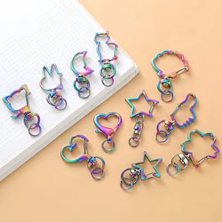 5Pcs Star Heart Snap Hook Trigger Clips Buckles Lobster Clasps Clips Key Ring for DIY Keychain Lanyard Jewelry Making Accessory
