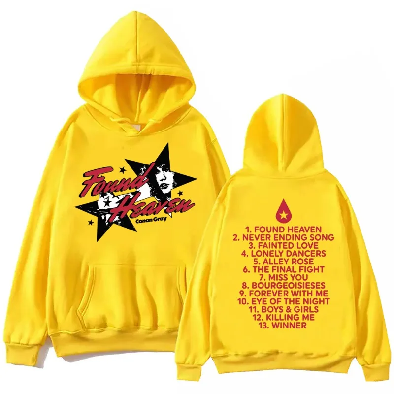 جديد كونان رمادي العثور على السماء هوديي الخريف الرجال موضة كم طويل بلوزات المرأة عادية Harajuku الشارع الشهير البلوفرات سوداديرا #4