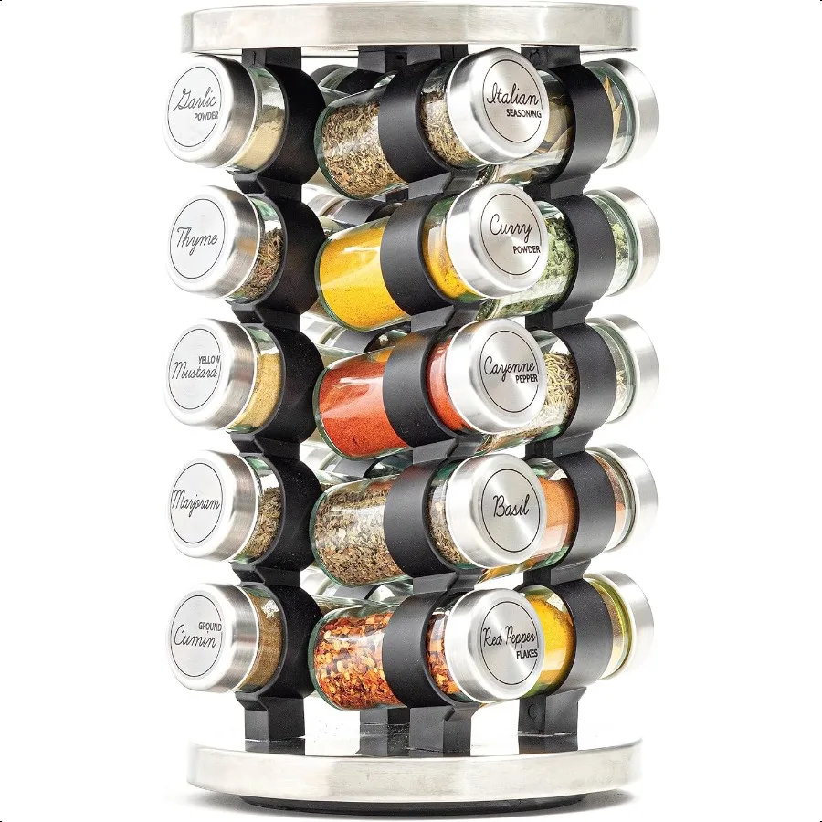 

20 Jar Stainl Steel Rotating Spice Rack