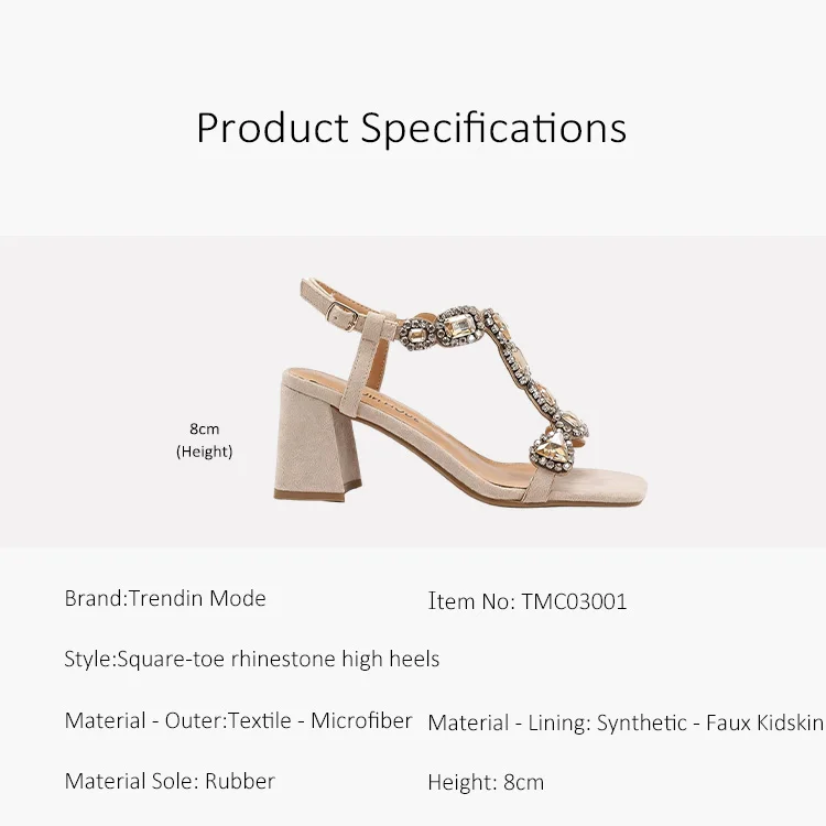 Trendige Kristallverzierte Blockabsatz-Sandalen – Ihr Glanz für jeden Sommeranlass – Detail 8