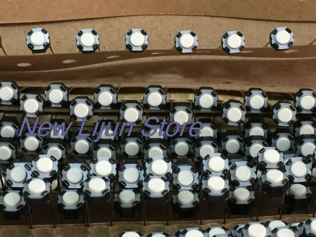 

1000pcs EVQ11G04M 6*6*4.3 Tact Switch Bipedal position Round head white key 2 pins