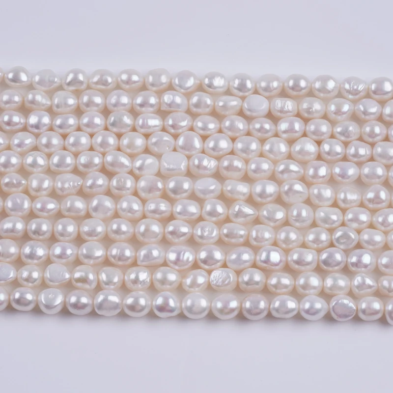 33cm8-9mm Natural White Pink Purple Loose Real Freshwater Potato Pearl Beads for jewelry making