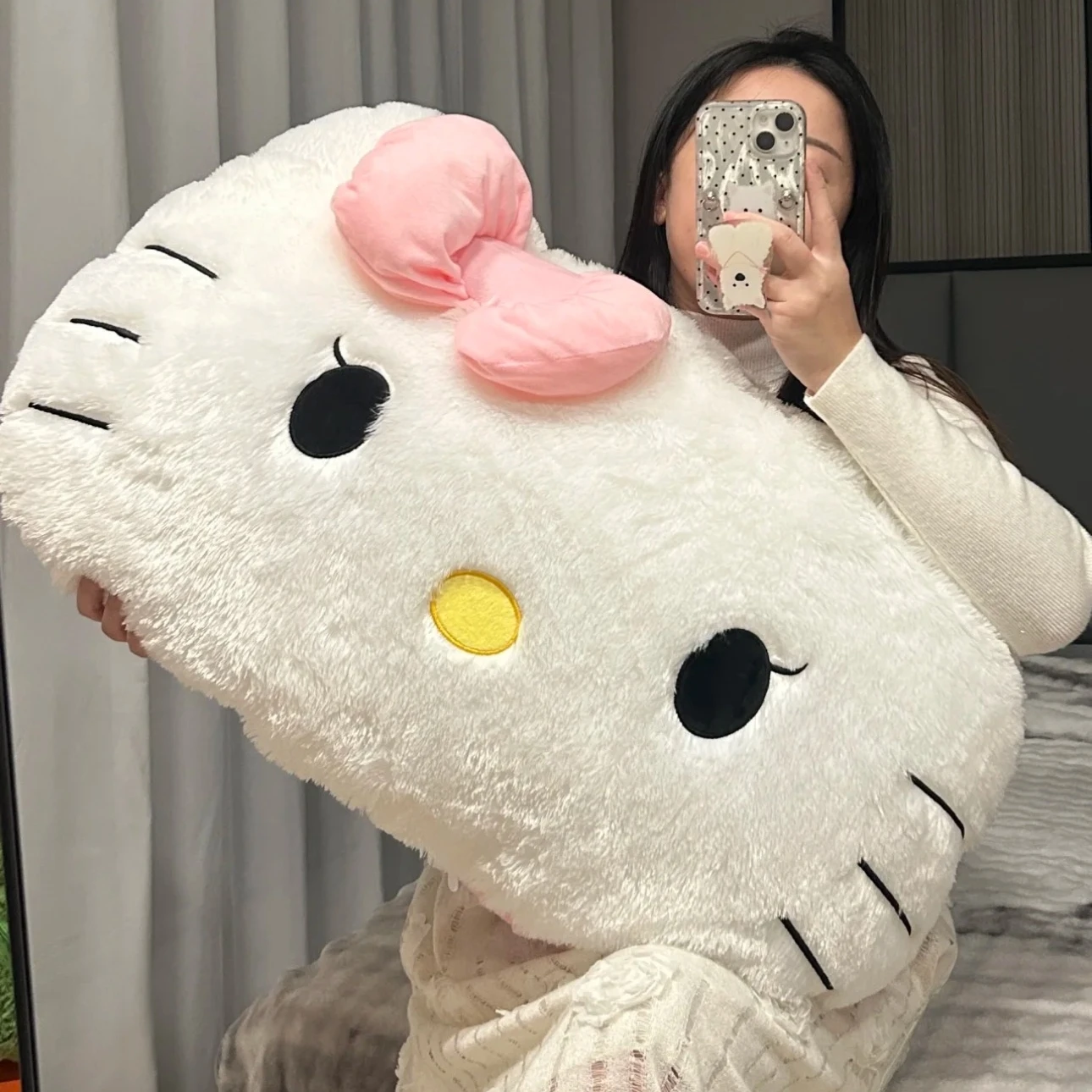 العملاق لينة جدا مرحبا كيتي ألعاب من نسيج مخملي لينة جدا عناق وسادة محشوة أنيمي الأبيض KT القط Pluhsies أريكة سرير وسادة الظهر هدية عيد الميلاد #1