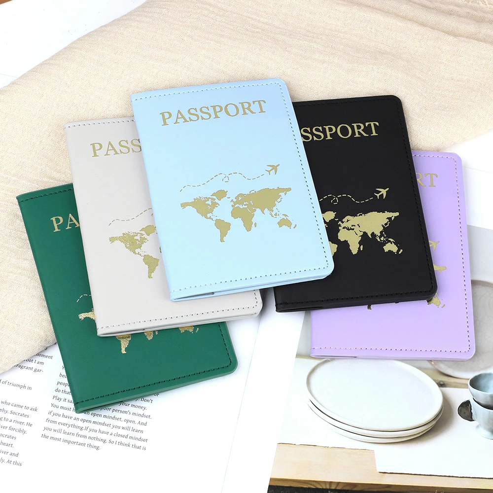 

Fashion Passport Cover PU Leather Travel ID Credit Card World Map Passport Holder Packet Wallet Purse Bags Pouch Protective Case