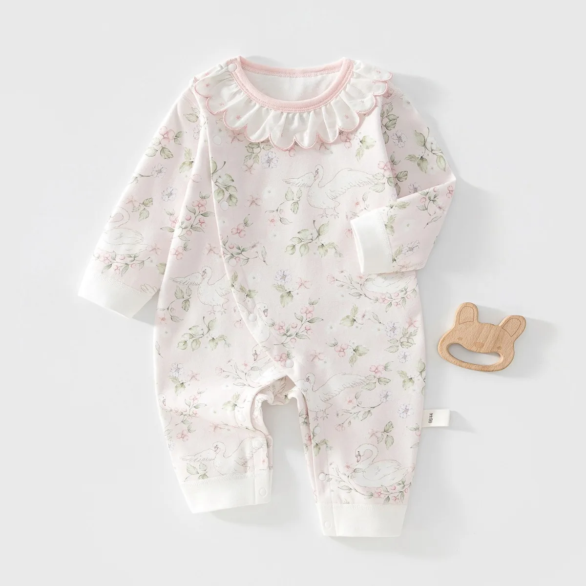 Cotton Baby Romper Soft Skin-friendly Long Sleeve Newborn Onesie Cute Floral Print Spring Autumn Infant Unisex Bodysuit 6-18M