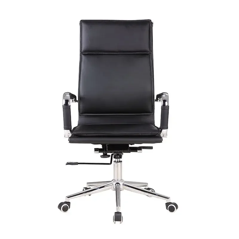 2026 Modern Executive Desk Chair Luxury Metal & PU Leather Black Chromed OEM Office Furniture