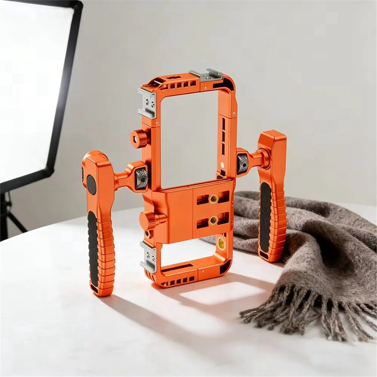 DT85 HOT Orange Phone Cage with Cold Shoes,for for Vlogging Filmmaking Video Recording