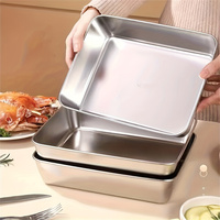 Stainless Steel Serving Tray Set - Durable Rust-Proof Rectangular Trays for Buffet Parties & Home Use - Versatile Food Display