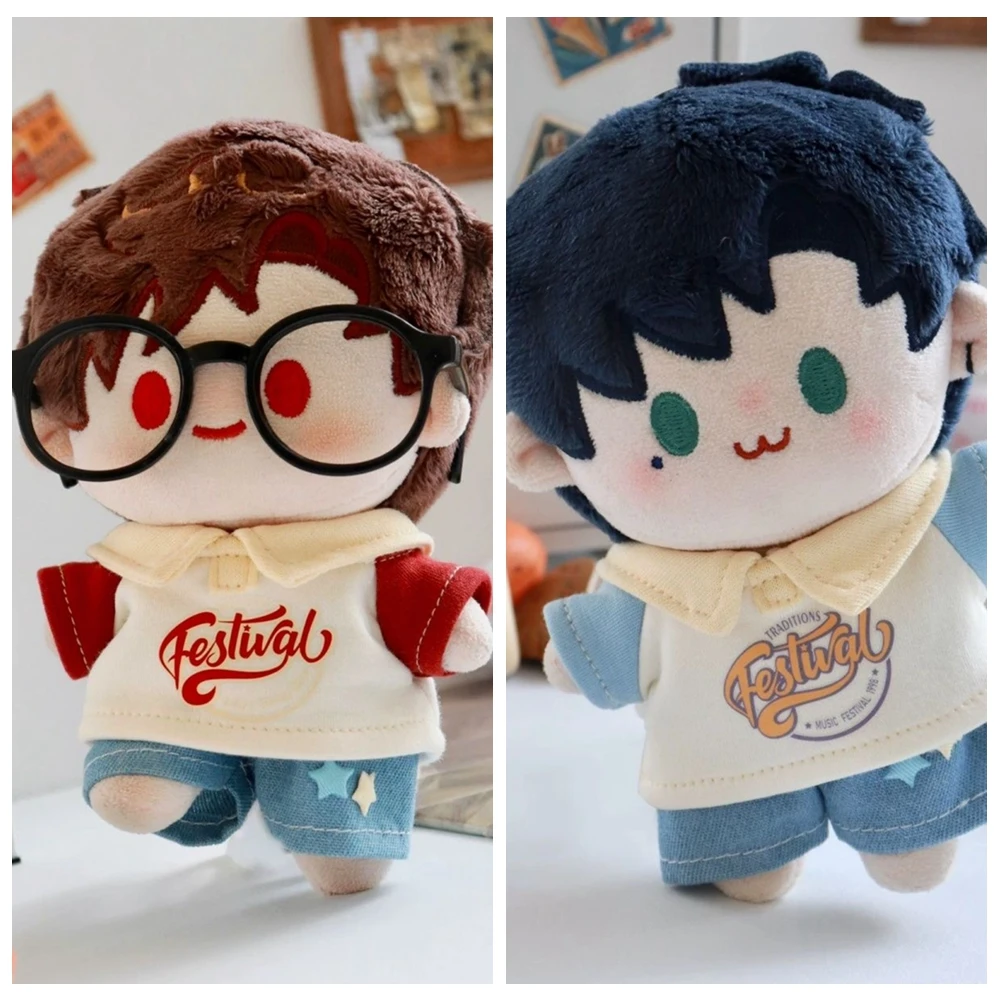 1Set 15/20cm Cotton Doll Clothes Outfit  Shirt Pants Plush Doll Short Idol Dolls Clothes DIY Doll Tops Accessories