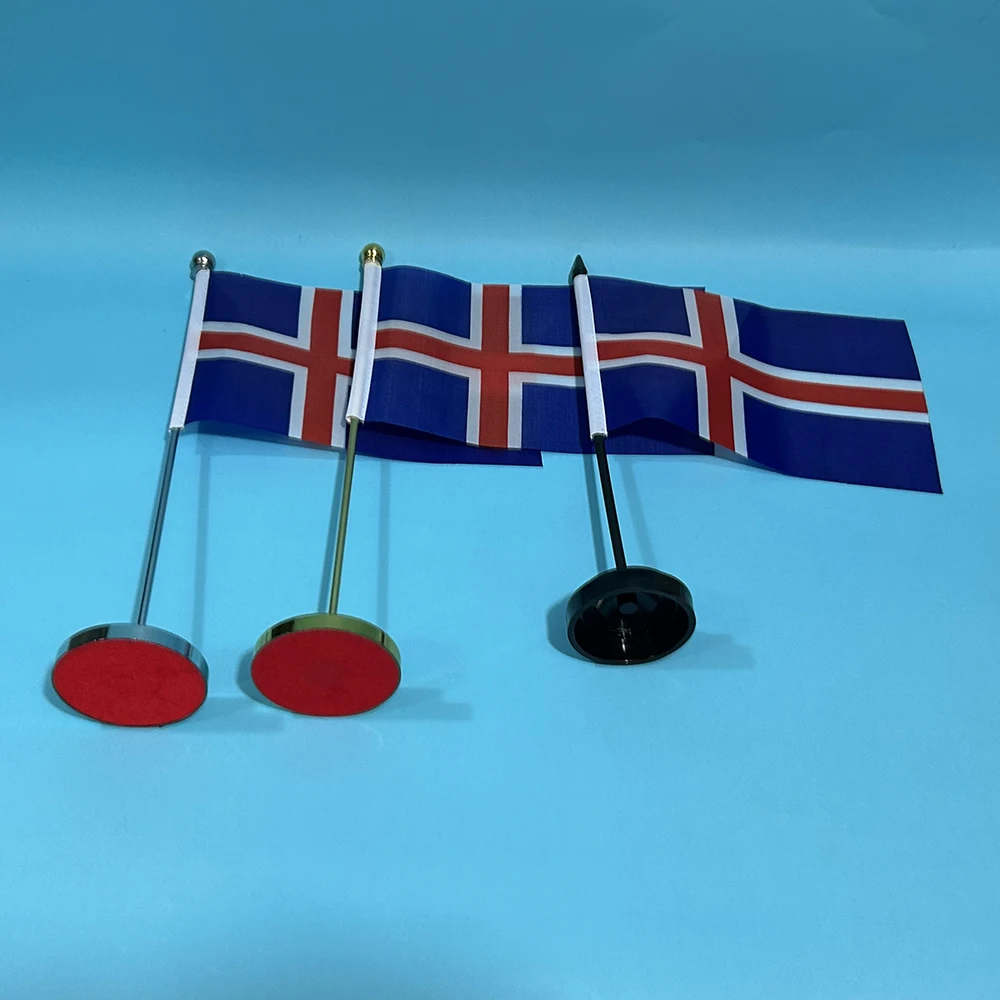 Bandera de Islandia en poliéster para escritorio, decoración de mesa