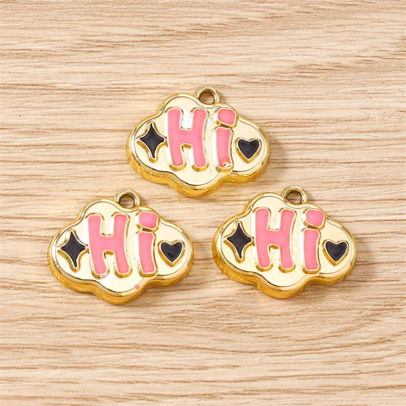 Tusember 10 Stück 18 x 22 mm Cartoon-bunte niedliche Hi-Charms für Frauen und Mädchen, niedliche Ohrringe, Schmuck, Halskette, Armband, DIY-Handwerk – Detail 10