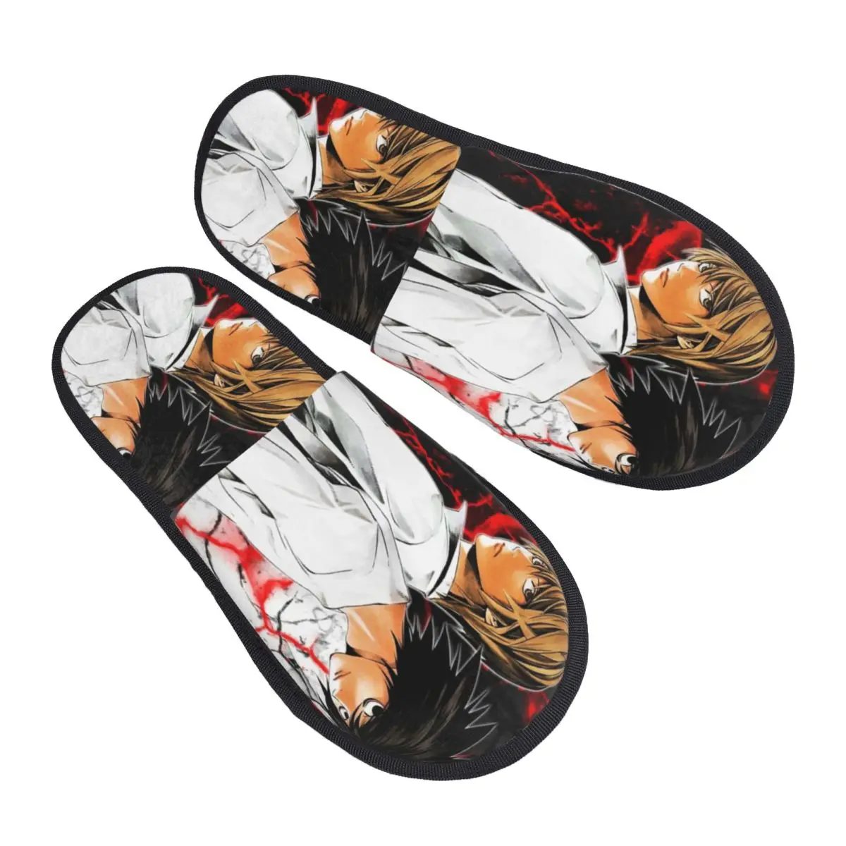Zapatillas de invierno de Anime Death Note para sala de estar, Manga japonesa Lawliet L, toboganes de espuma viscoelástica suaves y ligeros, antideslizantes