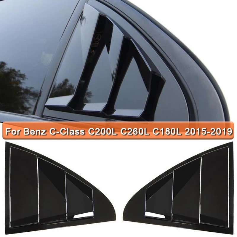 

2X Rear Side Ventilation Window Blind Cover Beautifier Side Door Panel For Benz Class C C200L C260L C180L 15-19 Car Accessories