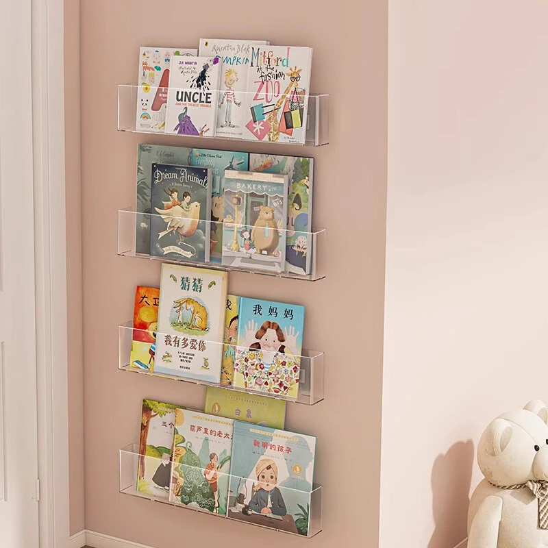 

Wall Acrylic Kids Picture Book Display Stand Children's Bookshelf for Vinyl,Record Holder,Magazine Rack,Picture Ledge Shelf