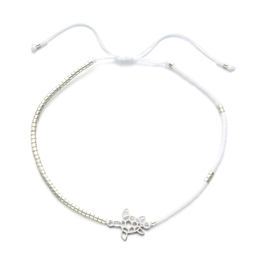 MIYUKI Beads Cute Sea Turtle Charm Bracelets For Women Simple Fashion Animal Thin Rope Wristband Jewelry Mother's Day Gift