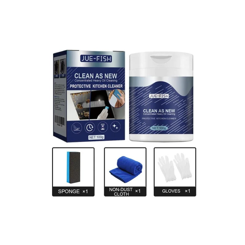 Kitchen Protective Cleaning Powder, Cleaning Powder for Oil Stains on Range Hoods, Stoves and Taps in Kitchens