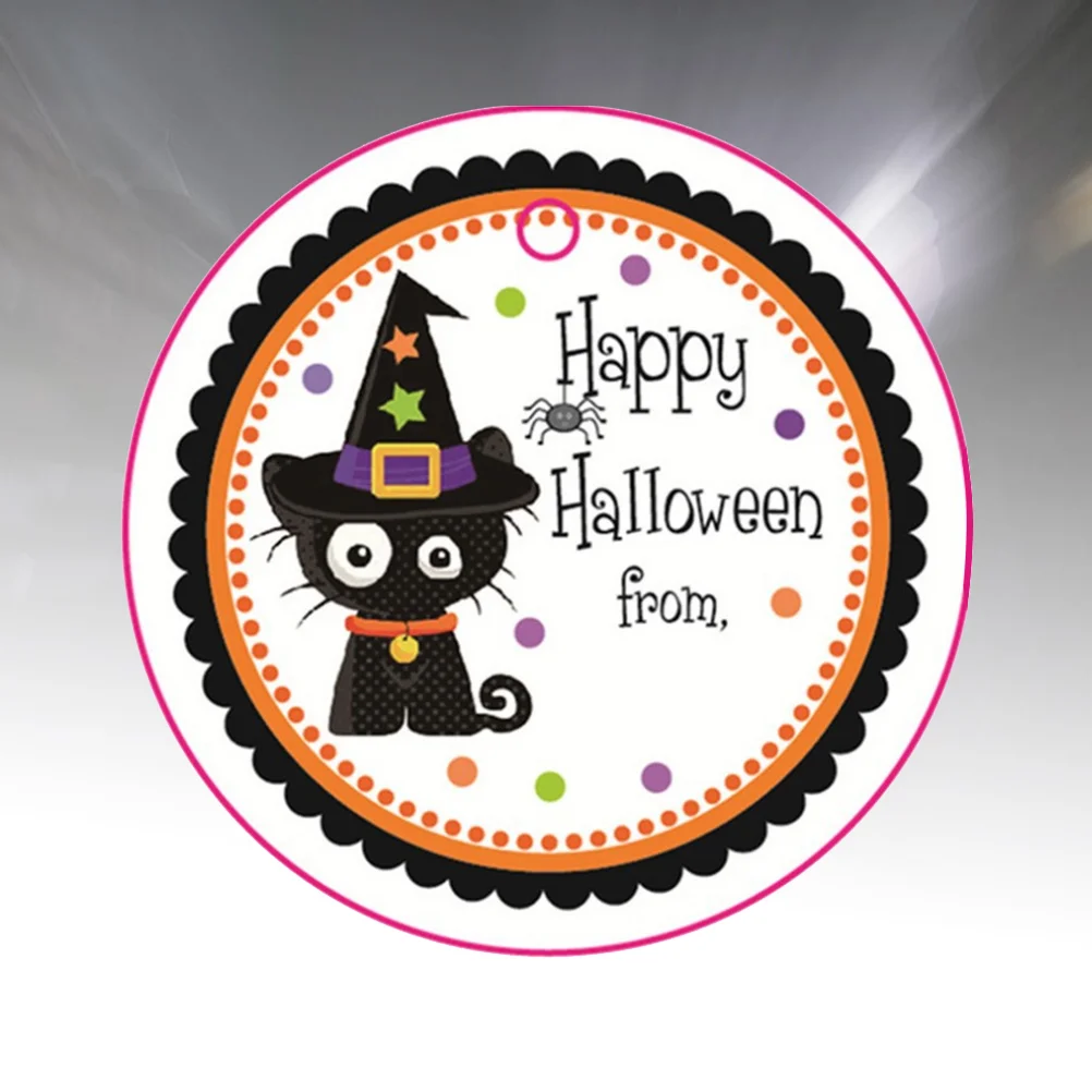 50 PCS Halloween Decoration Tags Pendant Spider Sign Message Card Labels