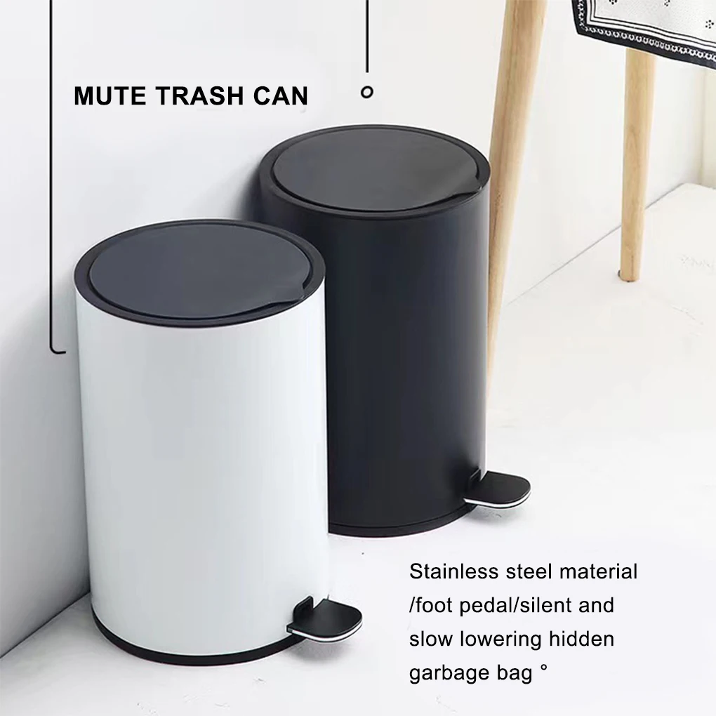 High-capacity Stainless Steel Trash Can Sturdy And Durable Silent Opening And Closing Garbage Bin green