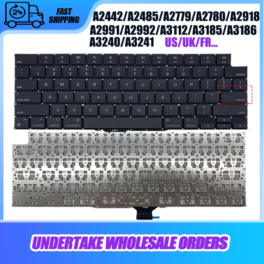 Original Keyboard A2442 A2485 A2779 A2780 A2918 A2991 A2992 A3112 A3185 A3186 A3240 A3241 US UK FR Layout For Macbook Replace