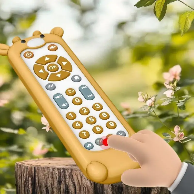 1 szt. Interaktywny pilot do telewizora z muzyką i światłem, zabawka symulująca dla niemowląt i małych dzieci w wieku 1-3 lat