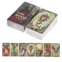 78 Card/Box Dark Wood Tarot Cards Family Party Chess Card Game Fortune Telling Divination Oracle Leisure Table Game