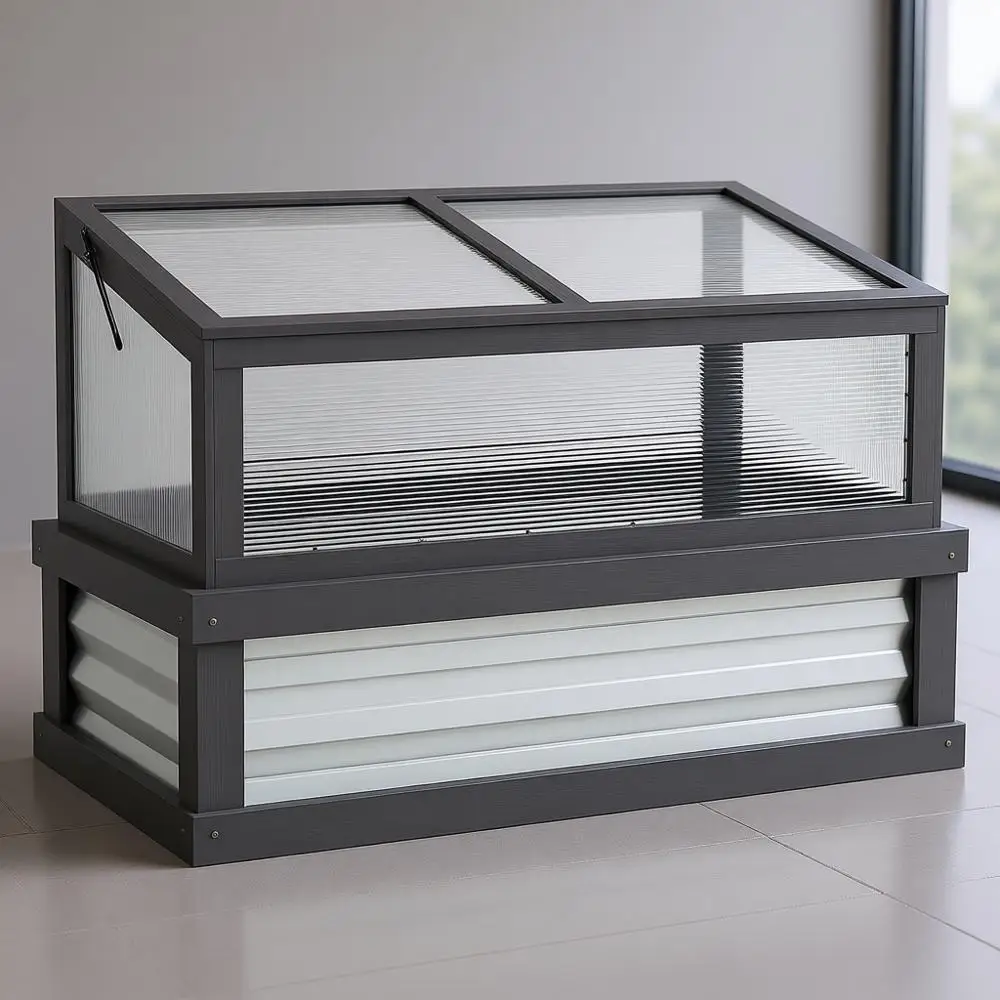 

Серый поликарбонат от теплицы для приподнятых садовых кроватей, 41x22,5x28,25, защита цветочных растений