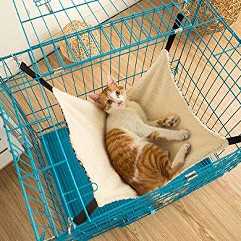 Pet Cat Nests and Other Small Animal Hammocks Iron Cages Breathable Double-Sided Hanging Cat Hammock-1PCS