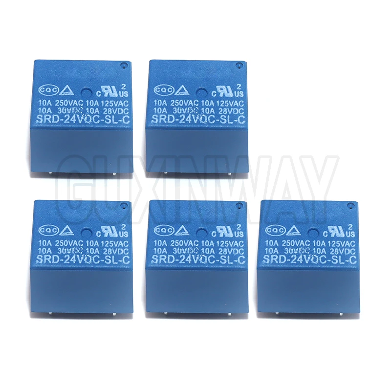 5PCS High-quality SRD-03VDC-SL-C SRD-05VDC-SL-C SRD-09VDC-SL-C Relay SRD-03 05 09 06 24 12VDC-SL-C 5PINS 3V 5V 6V 9V 12V 24V