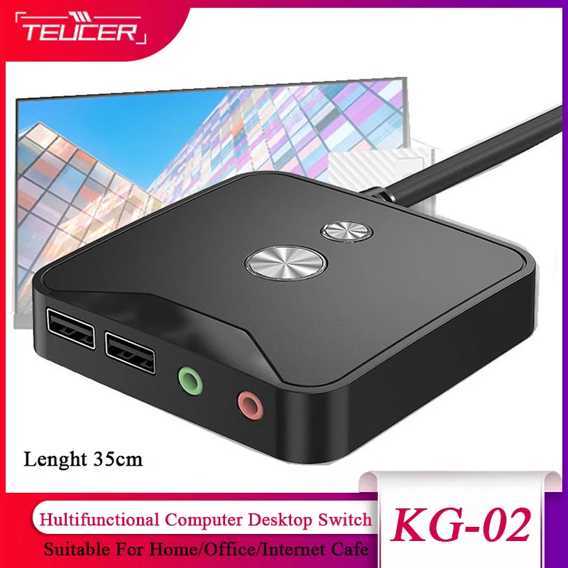 Teucer KG-02 On/Off Push Button Desktop Computer Switch Power Supply With 1.6m Cable Bracket For PC Computer Host Switch