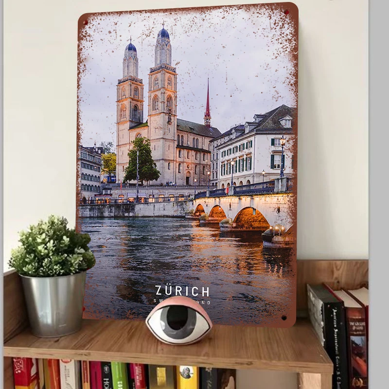 งานศิลปะติดผนังโลหะลายแลนด์มาร - Home Decor Zurich บทวิจารณ์และราคา