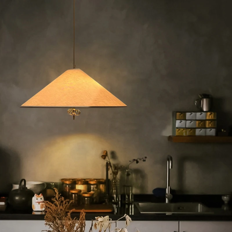 Nordic Cloth Lampshade Pendant Light E27 Bulb Decorative Light Suitable for Restaurant Bar Store Bedroom Kitchen Haning Lamp